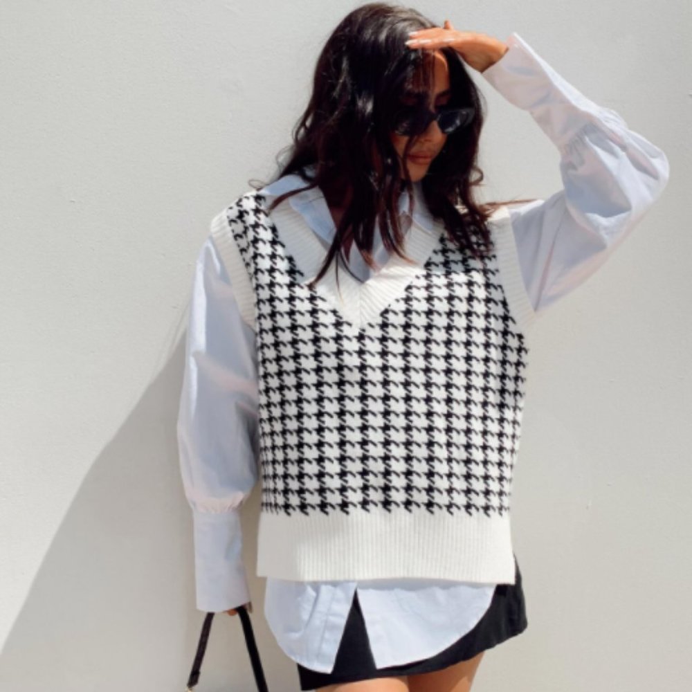 Princess Polly Houndstooth Sweater Vest